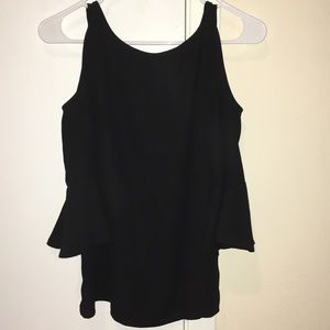 black cold shoulder top